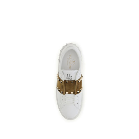 White Calf Leather Bos Taurus Sneakers