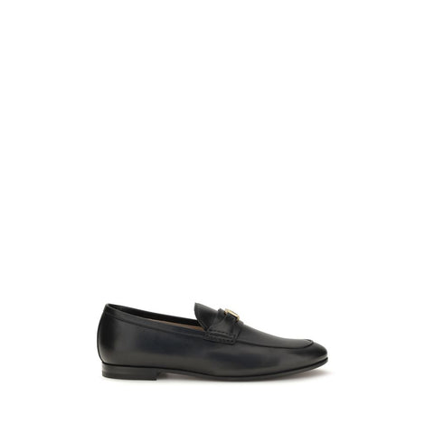 Black Calf Leather Bos Taurus Slip-On Loafers