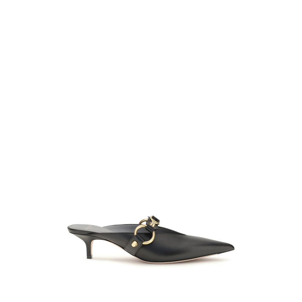 Black Calf Leather Bos Taurus Mules