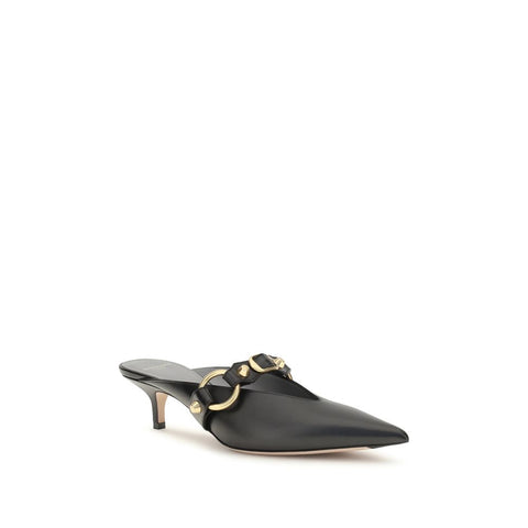 Black Calf Leather Bos Taurus Mules