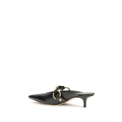 Black Calf Leather Bos Taurus Mules