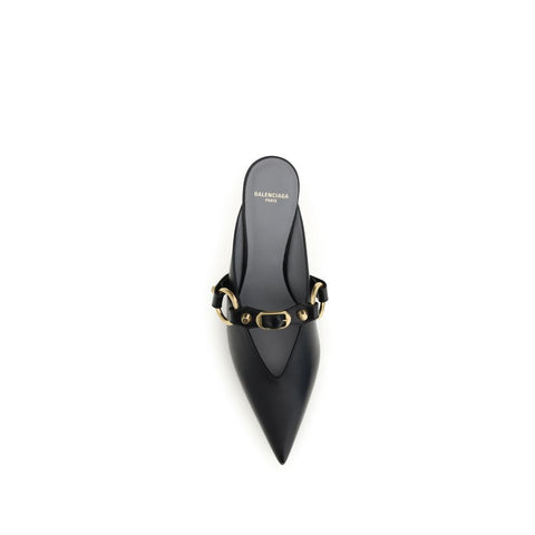 Black Calf Leather Bos Taurus Mules
