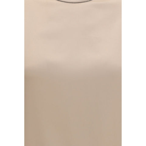 Beige Elastane Blouse