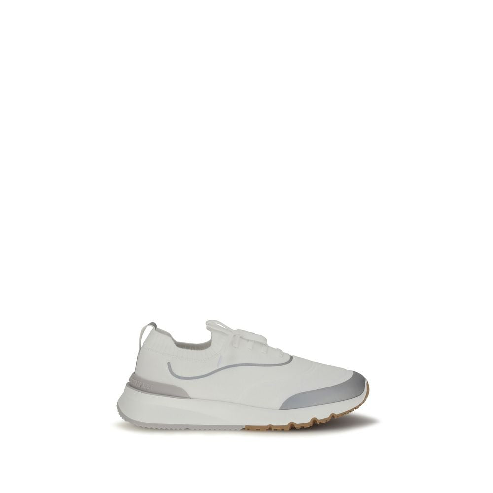 White Cotton Athletic Sneakers