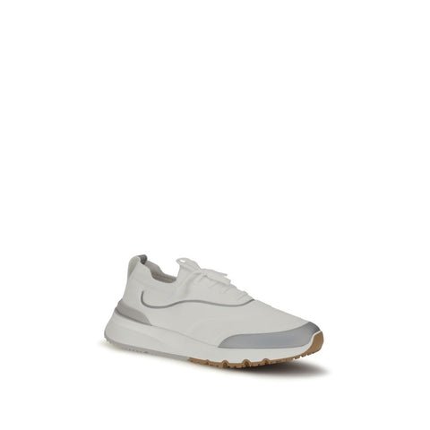 White Cotton Athletic Sneakers