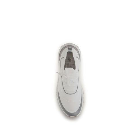 White Cotton Athletic Sneakers