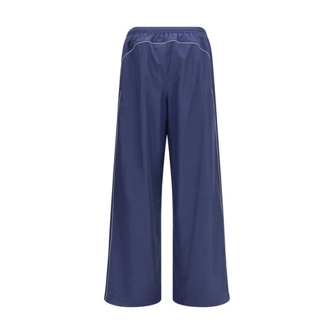 Blue Cotton Athletic Pants
