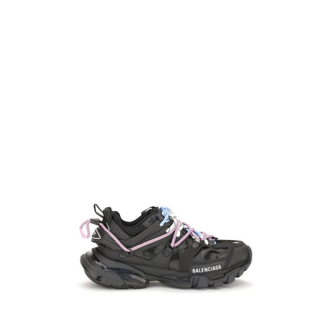 Black Polyester Athletic Sneakers