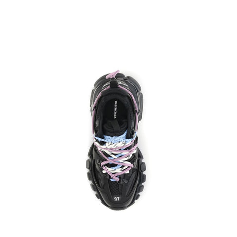 Black Polyester Athletic Sneakers