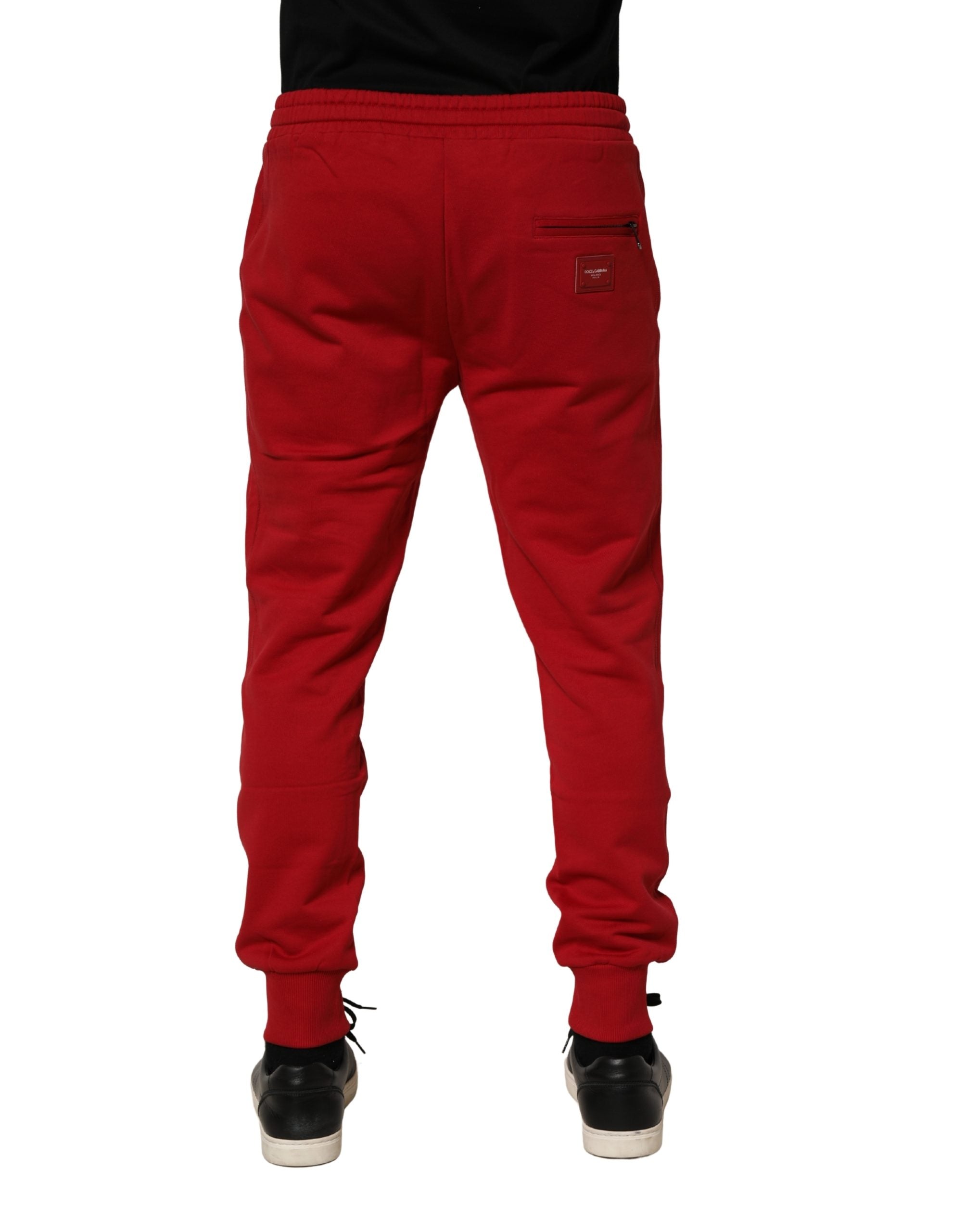 Red DG Logo Cotton Jogger Men Sweatpants Pants