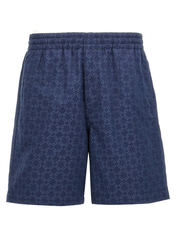 Blue Cotton Bermuda Shorts