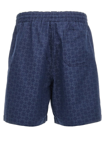 Blue Cotton Bermuda Shorts