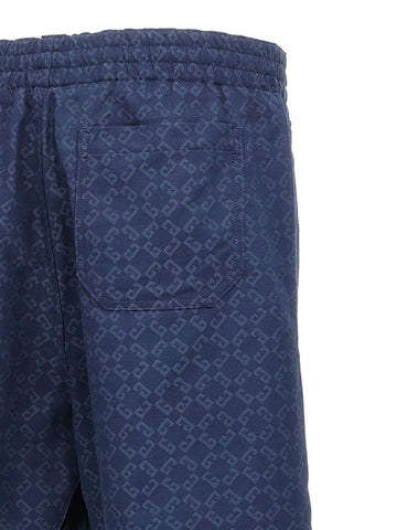 Blue Cotton Bermuda Shorts