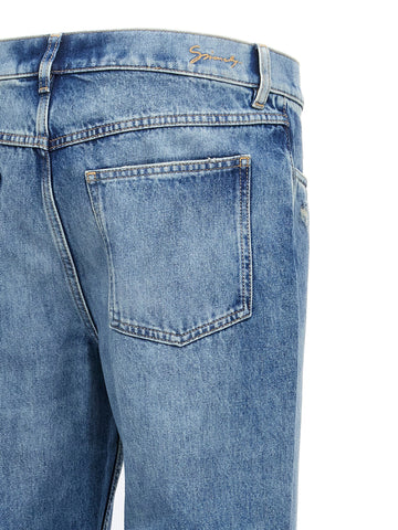 Blue Cotton Straight-Leg Jeans