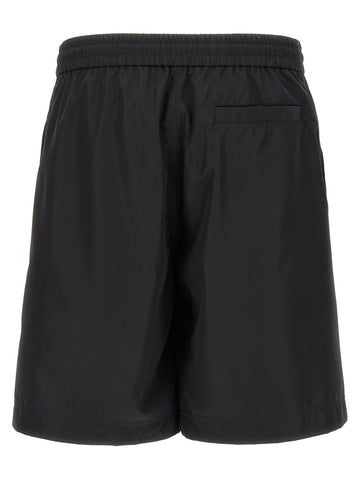 Black Polyester Bermuda Shorts