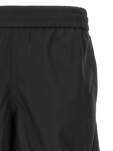 Black Polyester Bermuda Shorts