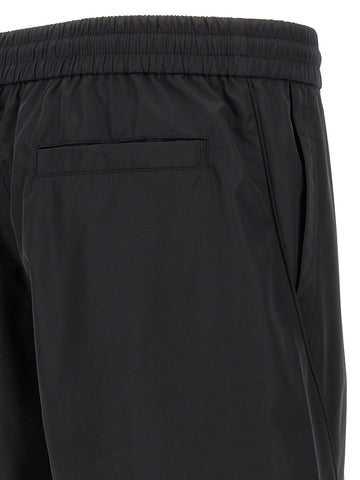 Black Polyester Bermuda Shorts