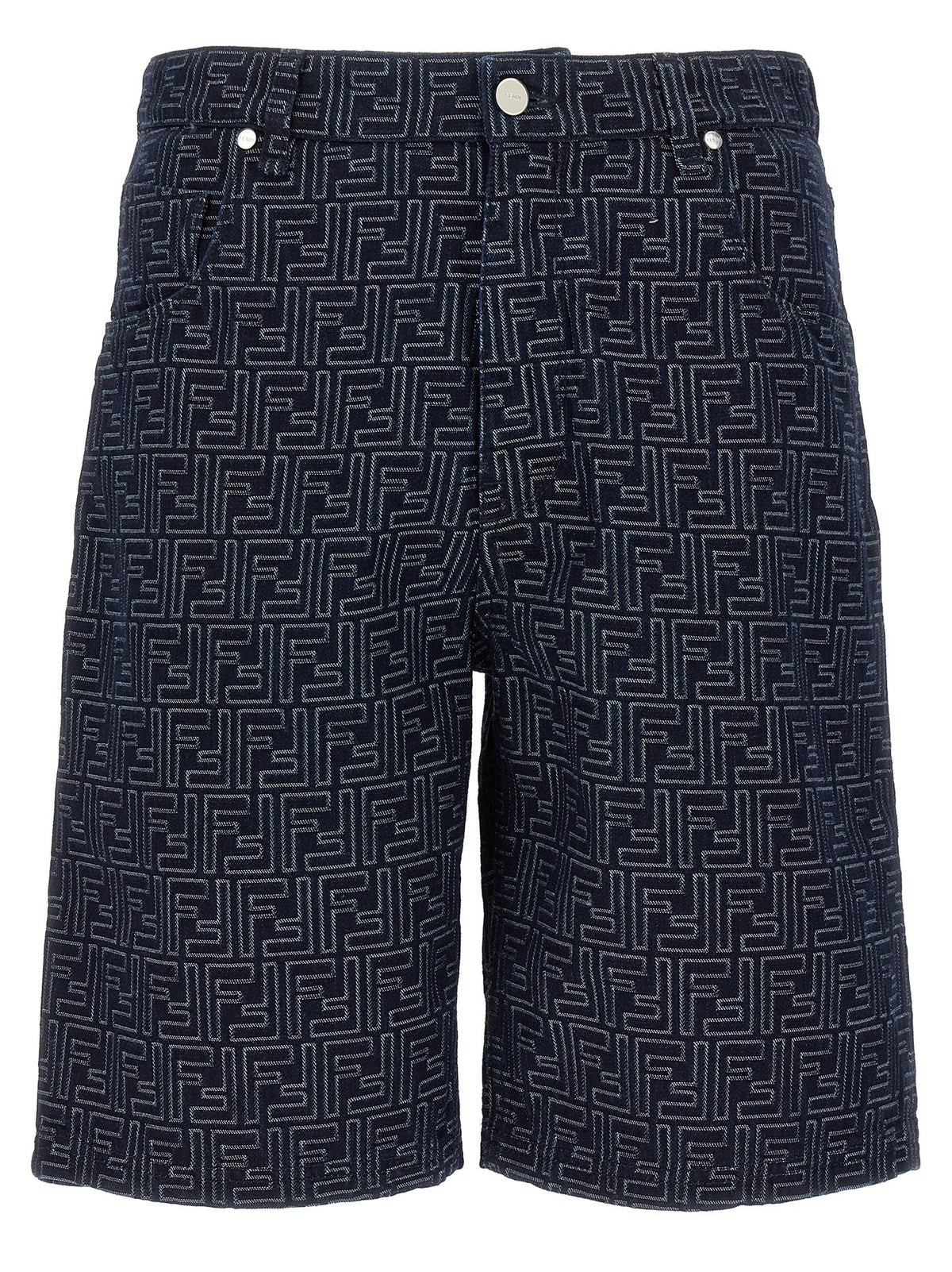 Blue Cotton Bermuda Shorts