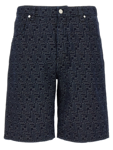 Blue Cotton Bermuda Shorts