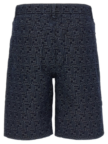Blue Cotton Bermuda Shorts