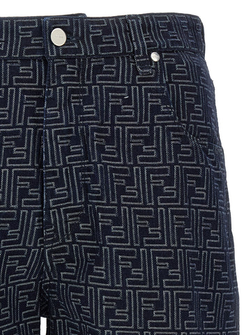Blue Cotton Bermuda Shorts