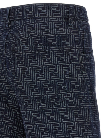 Blue Cotton Bermuda Shorts