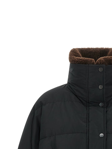Black Cotton Full-Length Jacket