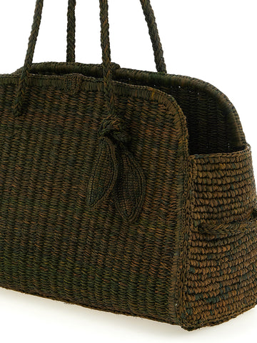 Bicolor Raffia Tote Bag
