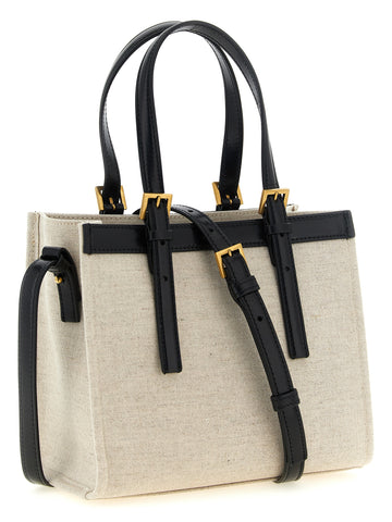 Beige Linen Tote Bag