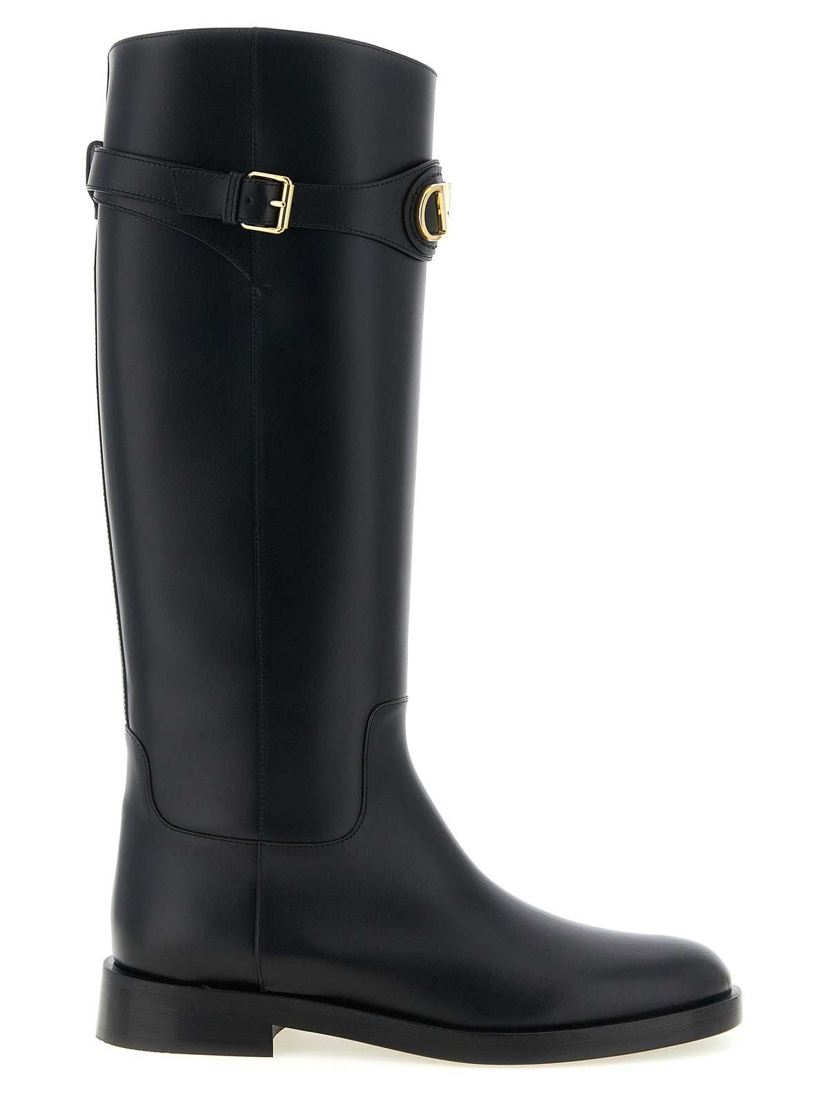 Black Calfskin Over The Knee
