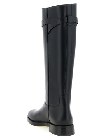 Black Calfskin Over The Knee
