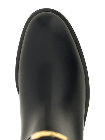 Black Calfskin Over The Knee