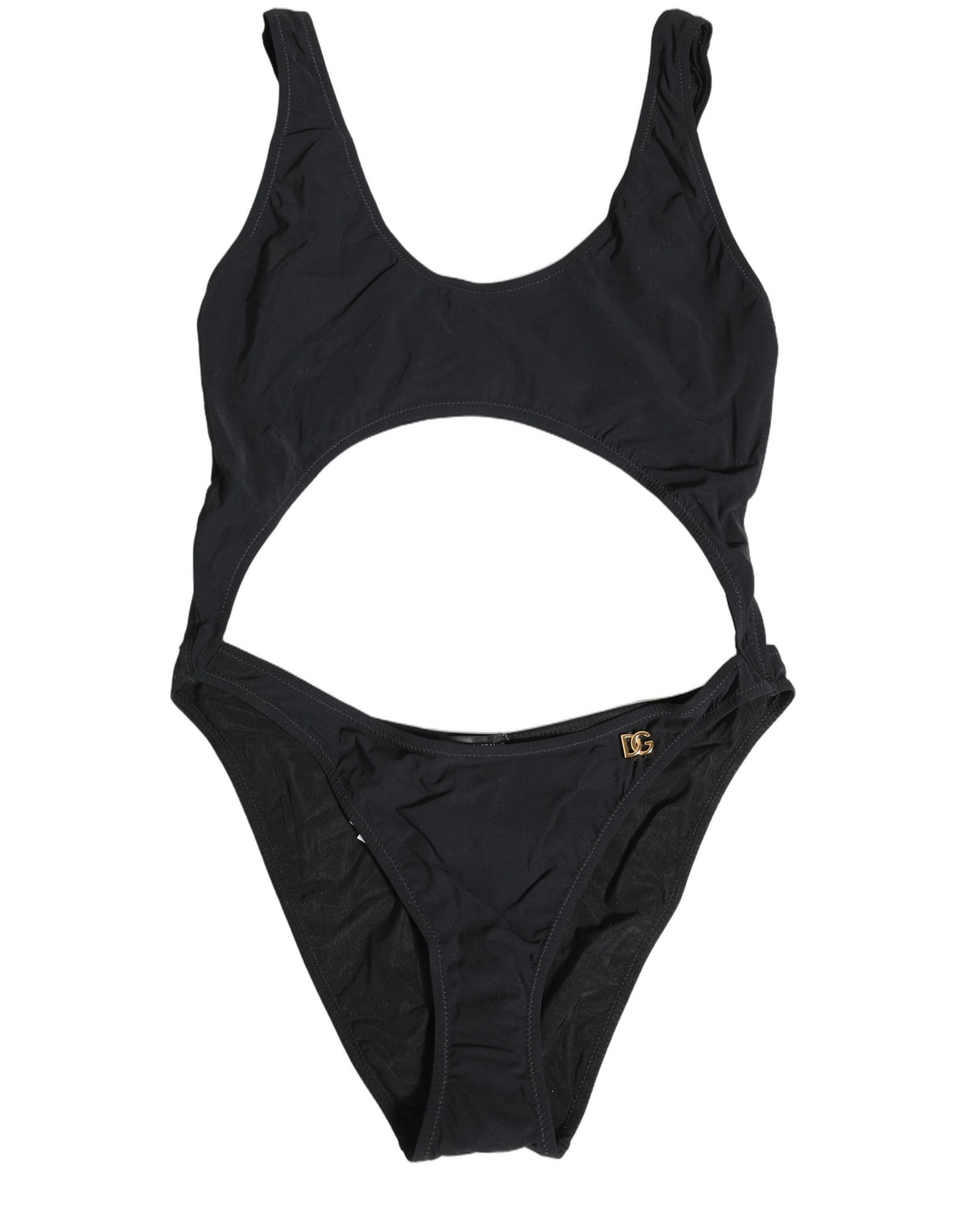 Black Cutout Logo One Piece Swimsuit Swimwear