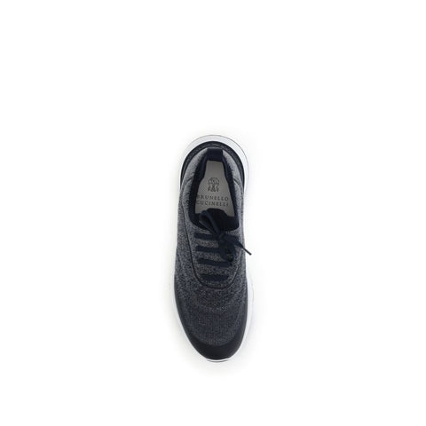 Gray Cotton Athletic Sneakers