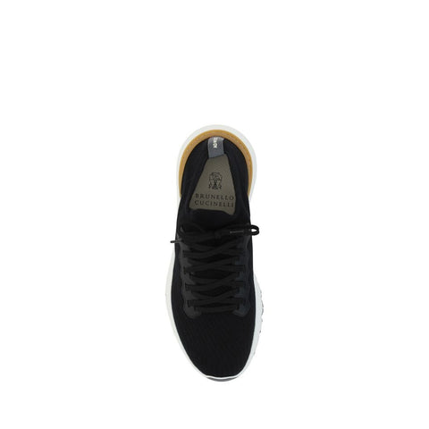 Black Cotton Athletic Sneakers