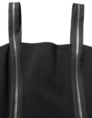 Black Sleeveless Front Zipper Midi Dress