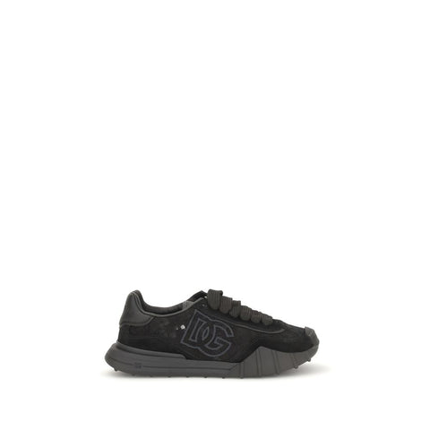 Black Calf Leather Bos Taurus Chunky Sneakers