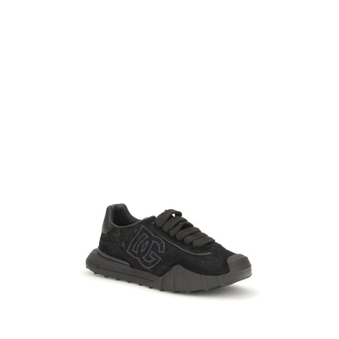 Black Calf Leather Bos Taurus Chunky Sneakers