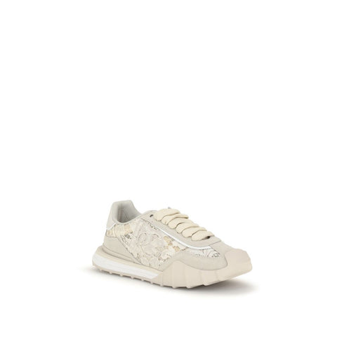 Beige Calf Leather Bos Taurus Sneakers
