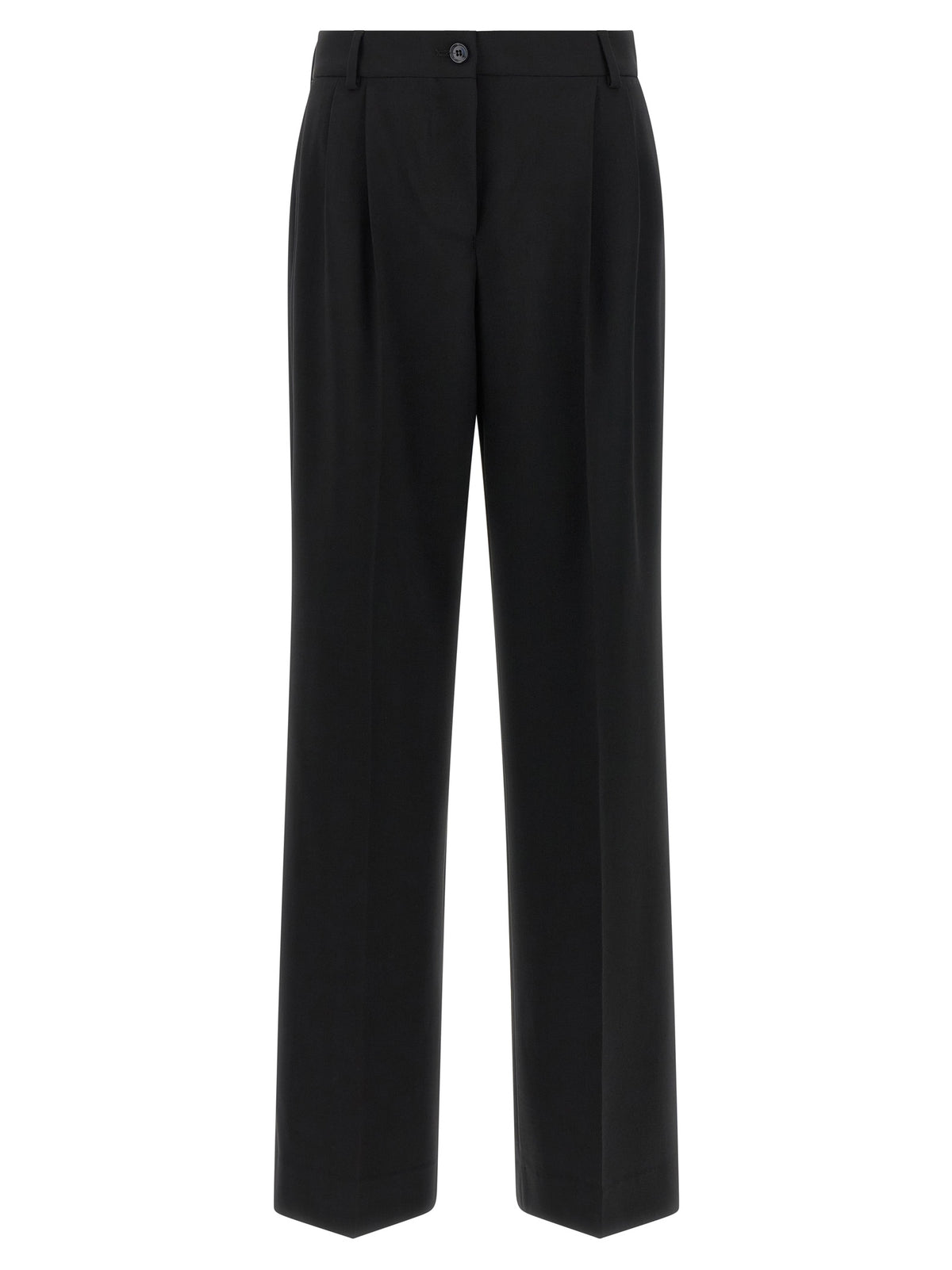 Black Virgin Wool Casual Pants