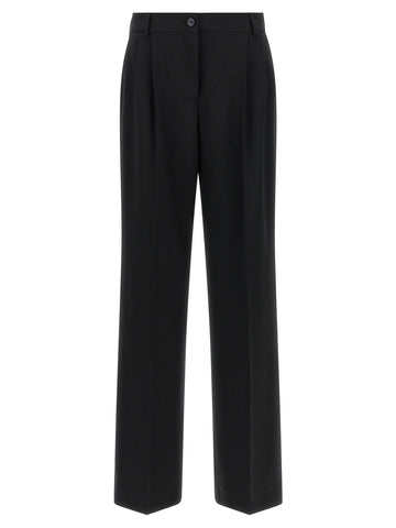 Black Virgin Wool Casual Pants