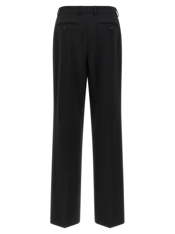 Black Virgin Wool Casual Pants