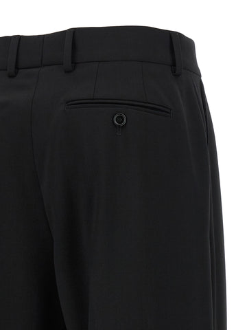 Black Virgin Wool Casual Pants