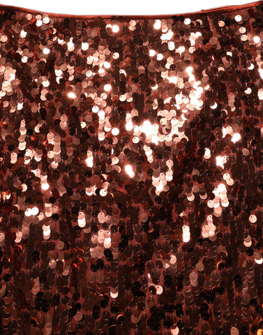 Bronze Sequin HighWaist PencilCut Midi Skirt