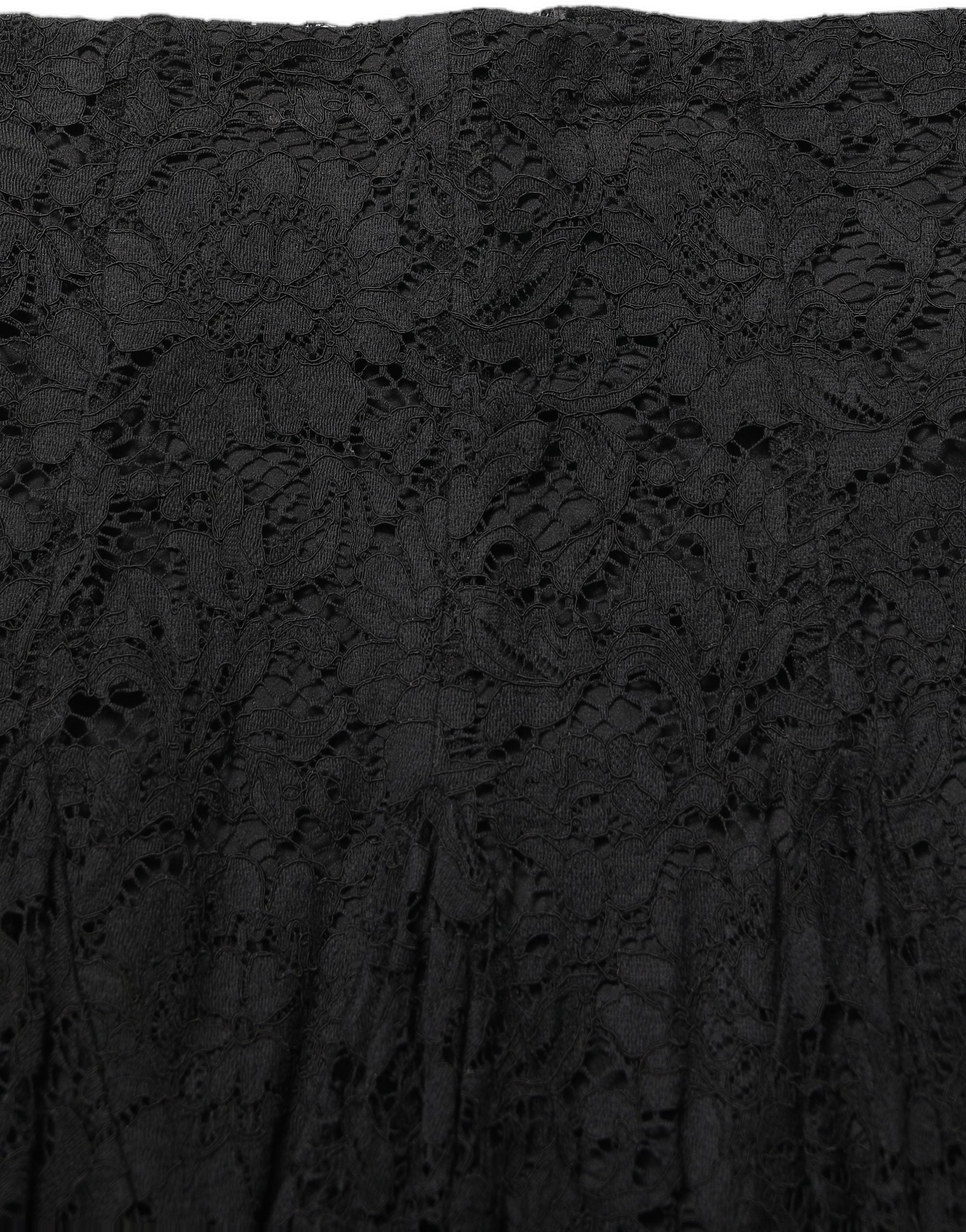 Black Floral Cut Out Lace A-line Mini Skirt