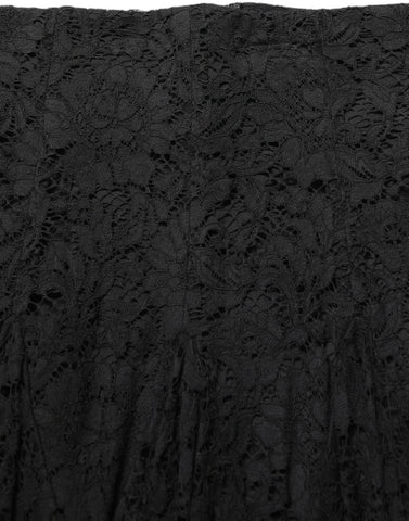 Black Floral Cut Out Lace A-line Mini Skirt