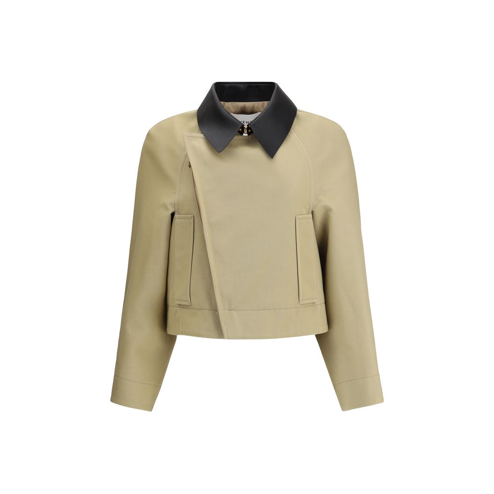 Beige Cotton Leather Jacket