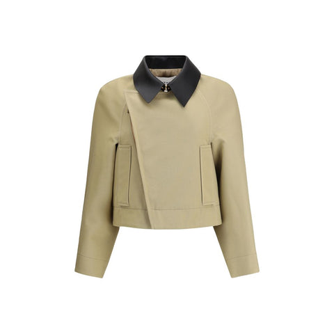 Beige Cotton Leather Jacket