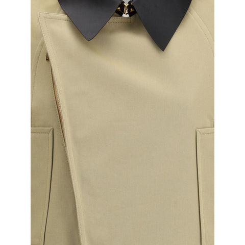 Beige Cotton Leather Jacket
