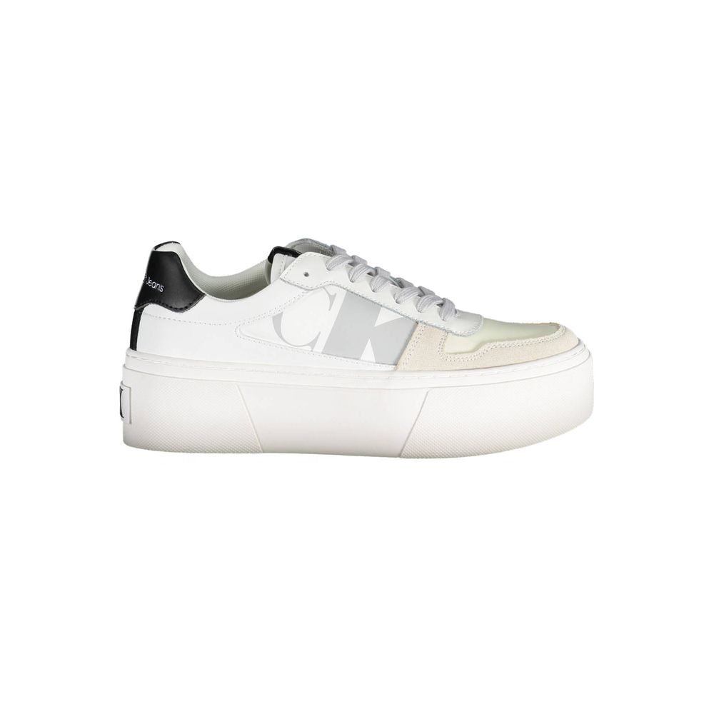 White Polyester Women's Sneaker